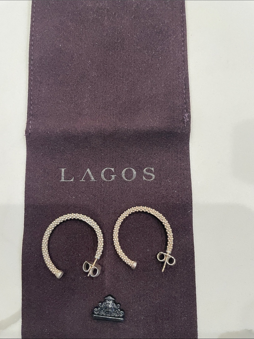 Lagos silver caviar earrings